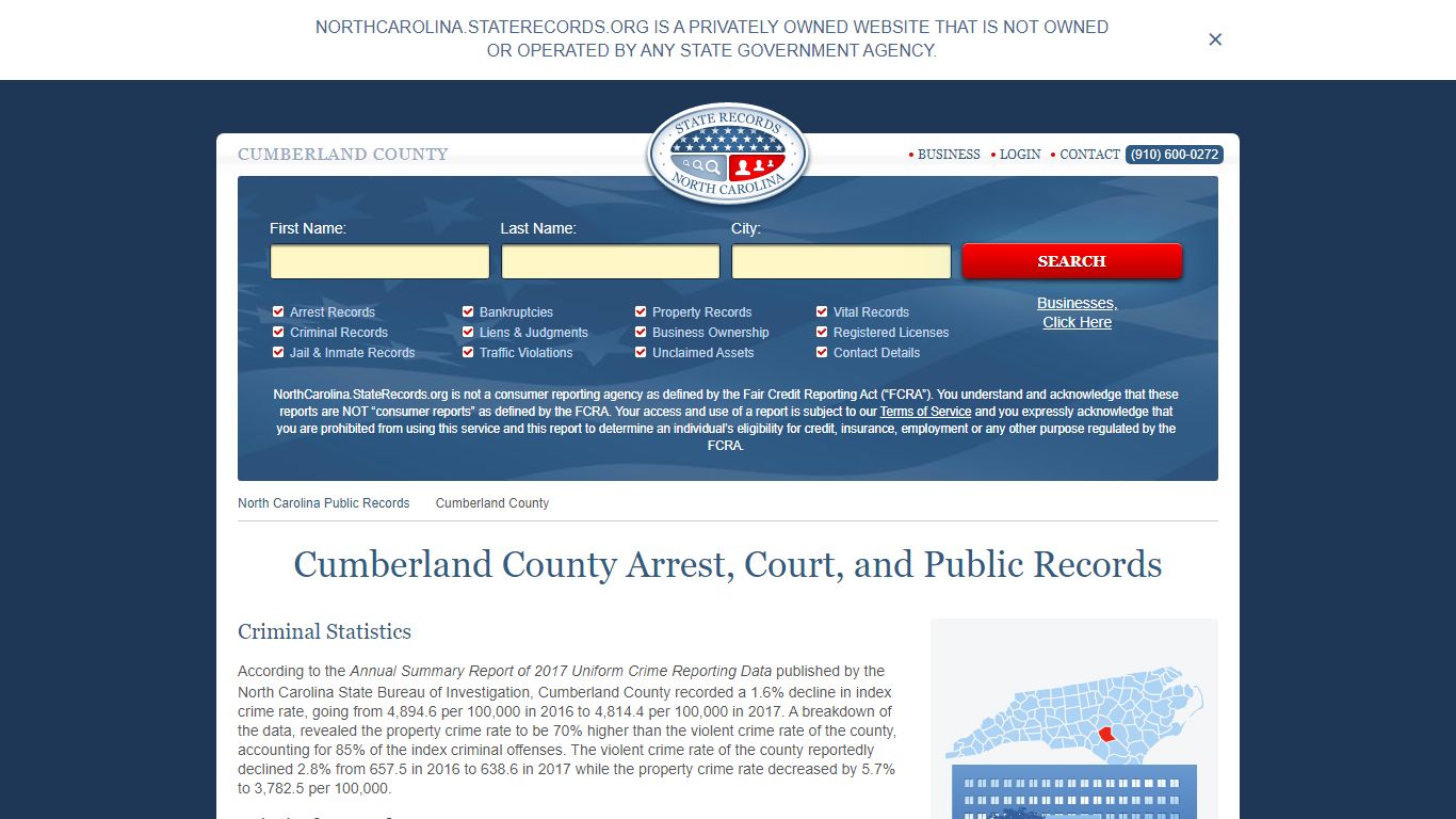 Cumberland County Arrest, Court, and Public Records