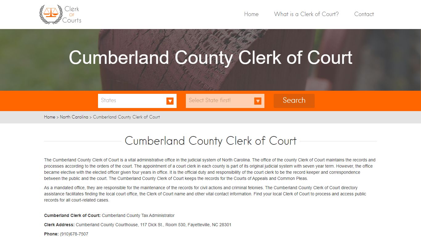 Find Your Cumberland County Clerk of Courts in NC - clerk-of-courts.com